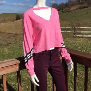 PINK Victoria’s Secret tie dye distressed crop top